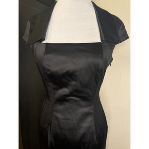 Nine West Black Stretch Satin Cocktail Dress | Size 6